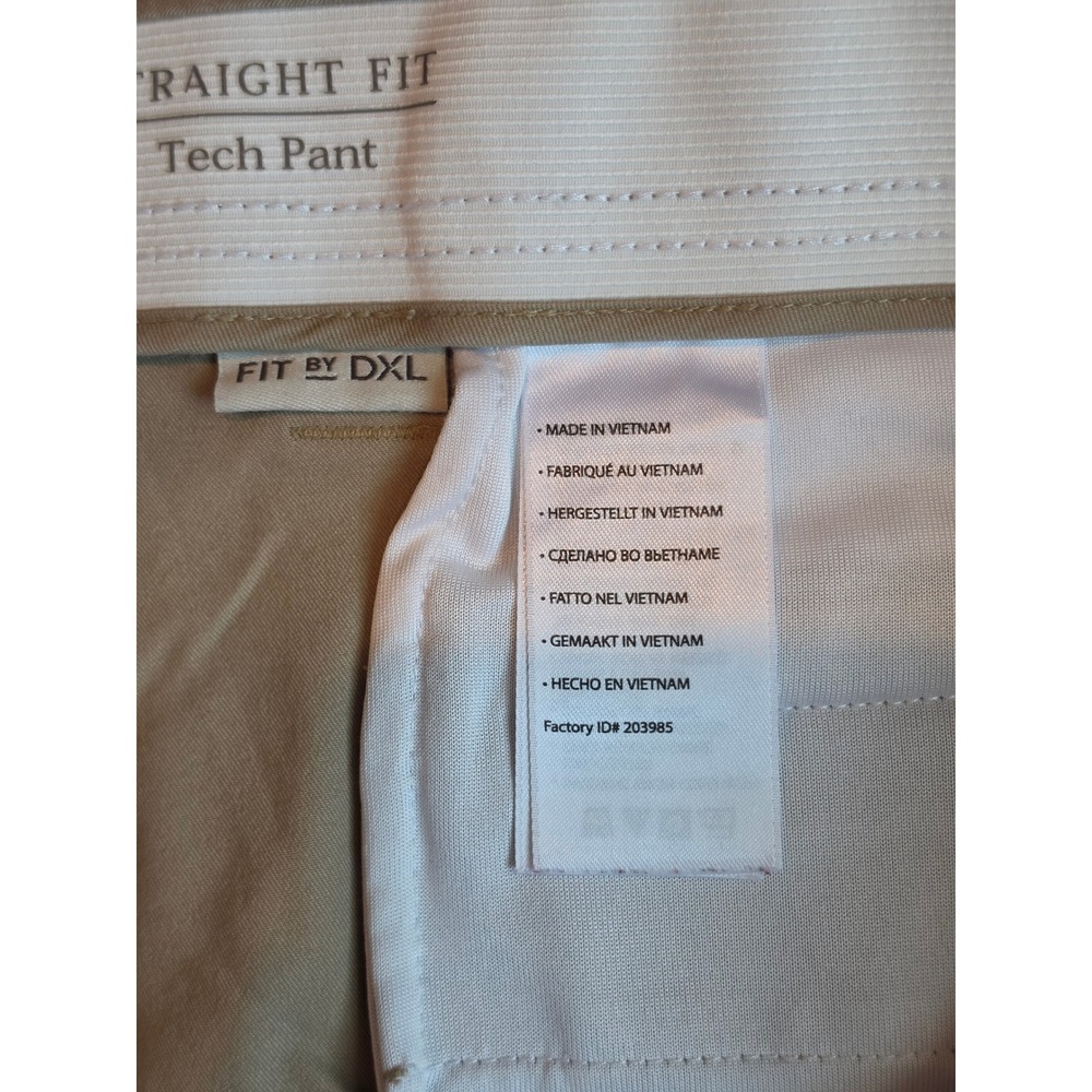 Oak Hill Straight Fit Tech Pants Khaki Tan Mens 42x28 DXL Stretch Chino Pockets - Picture 4 of 6